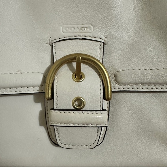 Coach Campbell Belle White Ivory Leather Shoulder Bag - Picture 3 of 14